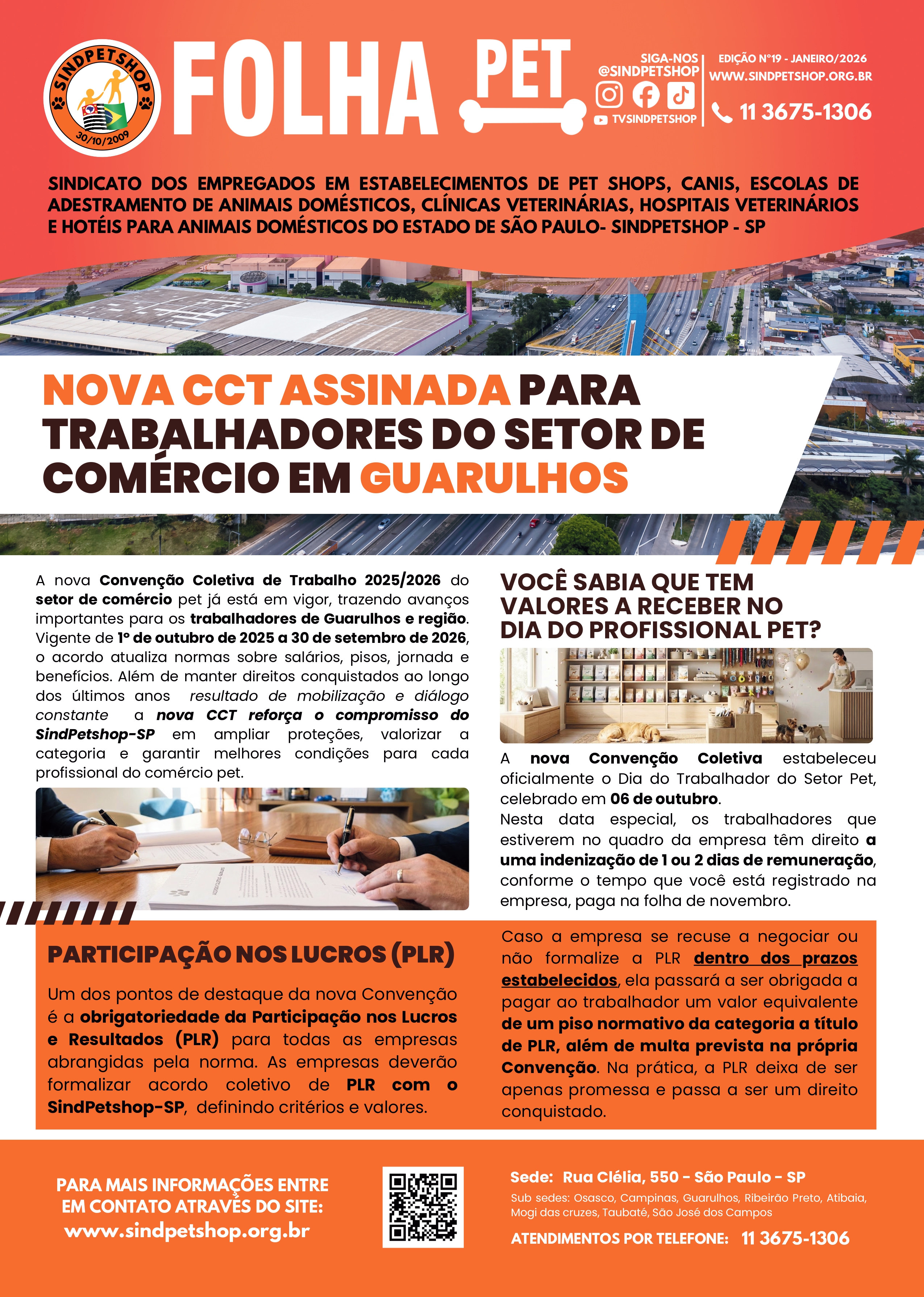 Capa do boletim CCT Assinada para o setor de Comércio em Guarulhos