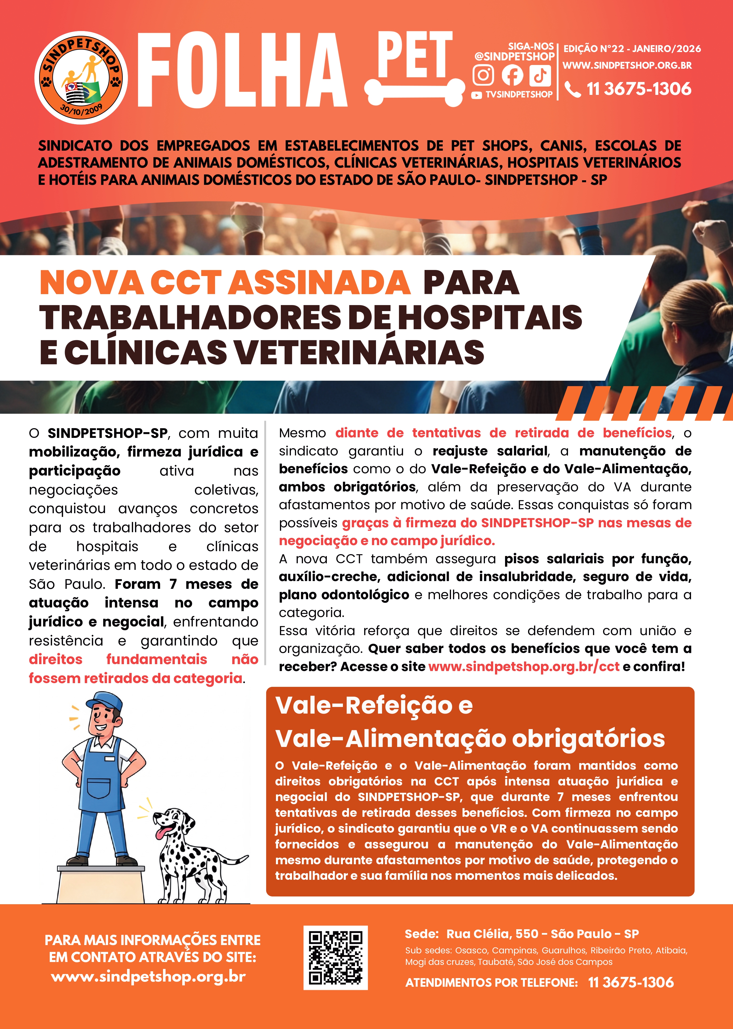 Capa do boletim CCT Assinada para trabalhadores de hospitais e clínicas veterinárias