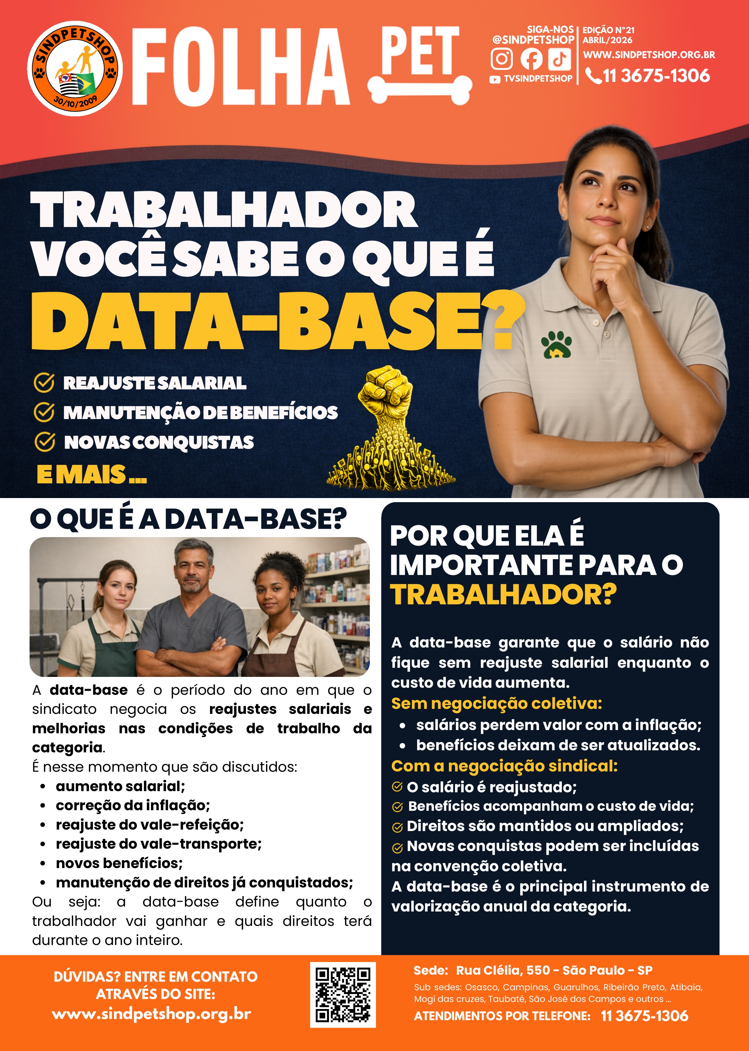 Capa do boletim Trabalhador, você sabe o que é data-base?